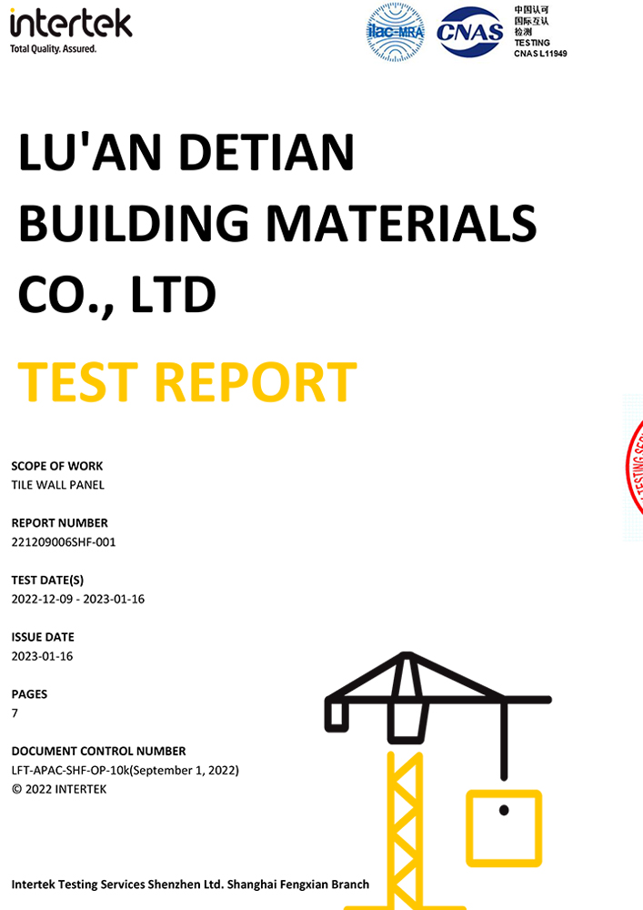 Ceramic Tile Board Inspection Report